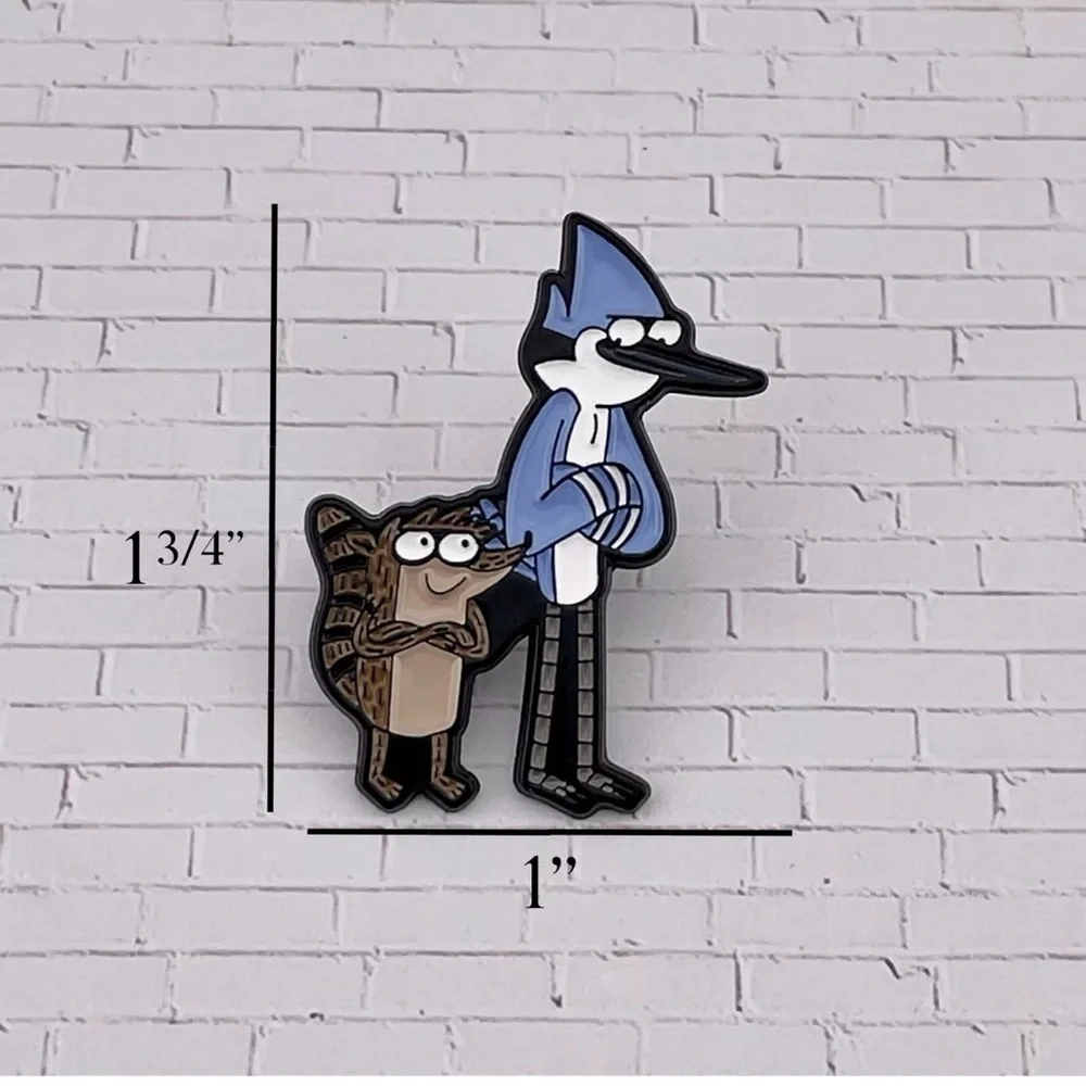 Women’s Jewelry Cute Animated Regular Show- Rigby and Mordecai Enamel Pin